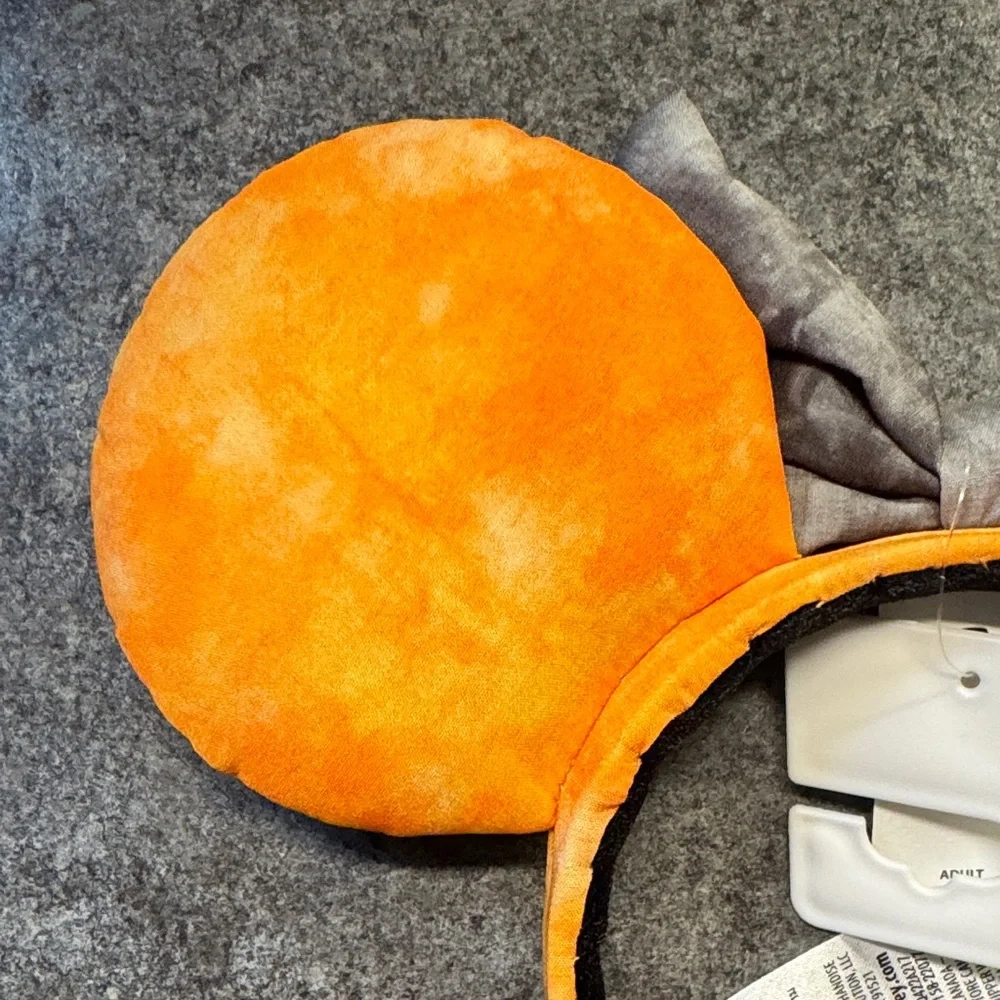 NWT Disney Halloween Mickey & Minnie Mouse Ears Headband Orange & Gray